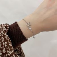 Sweet Simple Style Rabbit Carrot Copper Hollow Out Inlay Zircon Silver Plated Bracelets main image 1