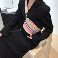 Women's Classic Style Color Block Straw Waist Bags main image 5