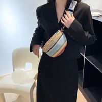 Women's Classic Style Color Block Straw Waist Bags main image 3