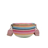 Women's Classic Style Color Block Straw Waist Bags main image 2