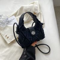 Women's Denim Solid Color Preppy Style Streetwear Pillow Shape Zipper Shoulder Bag Handbag Crossbody Bag sku image 4