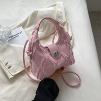 Women's Denim Solid Color Preppy Style Streetwear Pillow Shape Zipper Shoulder Bag Handbag Crossbody Bag sku image 2