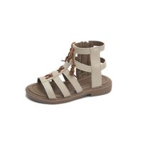 Women's British Style Solid Color Open Toe Beach Sandals main image 4