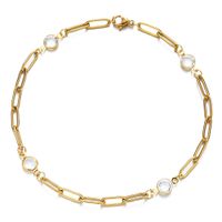 Wholesale Hip-hop Simple Style Geometric Stainless Steel Gold Plated Artificial Crystal Bracelets sku image 2