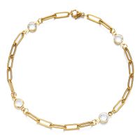 Wholesale Hip-hop Simple Style Geometric Stainless Steel Gold Plated Artificial Crystal Bracelets main image 6