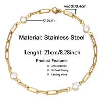 Wholesale Hip-hop Simple Style Geometric Stainless Steel Gold Plated Artificial Crystal Bracelets main image 4