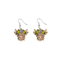 Wholesale Jewelry 1 Pair Cartoon Style Flower Wood Earrings sku image 3