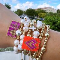 Retro Forma De Corazón Materiales Mixtos Con Cuentas Unisexo Pulsera main image 2