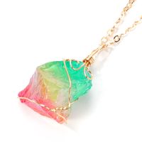 Simple Style Irregular Artificial Crystal Alloy Gold Plated Wholesale Pendant Necklace main image 5