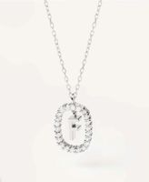 Elegant Simple Style Letter Sterling Silver Zircon Pendant Necklace In Bulk sku image 1