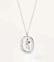 Elegant Simple Style Letter Sterling Silver Zircon Pendant Necklace In Bulk sku image 10