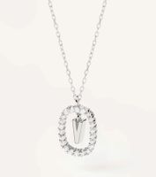 Elegant Simple Style Letter Sterling Silver Zircon Pendant Necklace In Bulk sku image 18