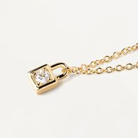 Modern Style Simple Style Lock Sterling Silver Plating Inlay Zircon Pendant Necklace main image 1