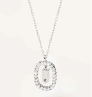Elegant Simple Style Letter Sterling Silver Zircon Pendant Necklace In Bulk sku image 13