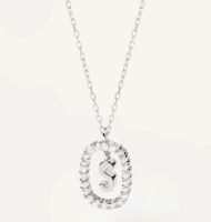 Elegant Simple Style Letter Sterling Silver Zircon Pendant Necklace In Bulk sku image 11