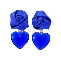 Wholesale Jewelry 1 Pair Vacation Heart Shape Flower Plastic Drop Earrings sku image 2