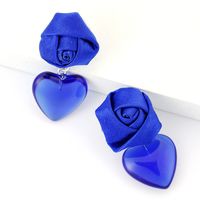 Wholesale Jewelry 1 Pair Vacation Heart Shape Flower Plastic Drop Earrings main image 2