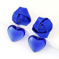Wholesale Jewelry 1 Pair Vacation Heart Shape Flower Plastic Drop Earrings main image 4