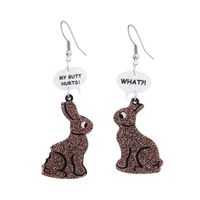 Wholesale Jewelry 1 Pair Cute Rabbit Arylic Drop Earrings sku image 1