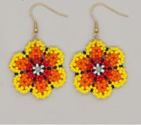 Wholesale Jewelry 1 Pair Simple Style Flower Glass Drop Earrings sku image 3
