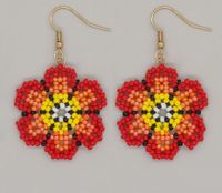Wholesale Jewelry 1 Pair Simple Style Flower Glass Drop Earrings sku image 1
