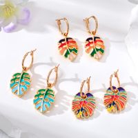 Wholesale Jewelry 1 Pair Casual Leaf Alloy Drop Earrings main image 1