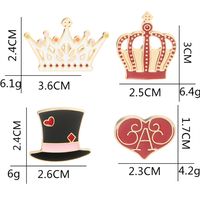 Cartoon Style Heart Shape Crown Alloy Metal Stoving Varnish Unisex Brooches main image 2