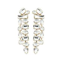 1 Pair Elegant Luxurious Shiny Square Water Droplets Inlay Alloy Rhinestones Drop Earrings sku image 6