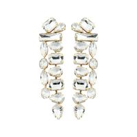 1 Paire Élégant Luxueux Brillant Carré Les Gouttelettes D'eau Incruster Alliage Strass Boucles D'oreilles sku image 6