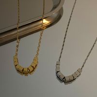 Großhandel Einfacher Stil Geometrisch Rostfreier Stahl 14 Karat Vergoldet Halskette main image 3