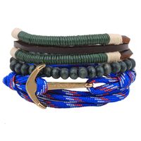 Décontractée Lettre La Plume Ailes Faux Cuir Alliage Perlé Patchwork Hommes Bracelets sku image 5