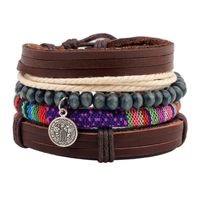 Décontractée Lettre La Plume Ailes Faux Cuir Alliage Perlé Patchwork Hommes Bracelets sku image 7