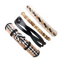 Décontractée Lettre La Plume Ailes Faux Cuir Alliage Perlé Patchwork Hommes Bracelets sku image 31