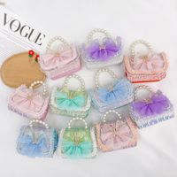 Girl's Small Pu Leather Bow Knot Cute Square Magnetic Buckle Crossbody Bag main image 1