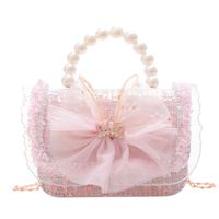 Girl's Small Pu Leather Bow Knot Cute Square Magnetic Buckle Crossbody Bag main image 4