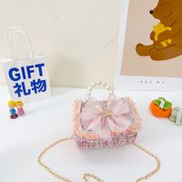 Girl's Small Pu Leather Bow Knot Cute Square Magnetic Buckle Crossbody Bag sku image 2