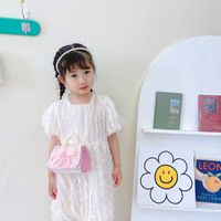 Girl's Small Pu Leather Bow Knot Cute Square Magnetic Buckle Crossbody Bag main image 6