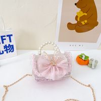 Girl's Small Pu Leather Bow Knot Cute Square Magnetic Buckle Crossbody Bag sku image 9