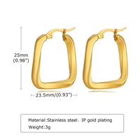 1 Pair Simple Style Square Polishing Plating 201 Stainless Steel Earrings main image 2
