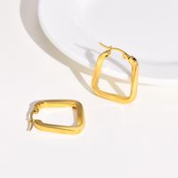 1 Pair Simple Style Square Polishing Plating 201 Stainless Steel Earrings main image 3