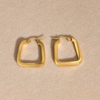 1 Pair Simple Style Square Polishing Plating 201 Stainless Steel Earrings main image 1