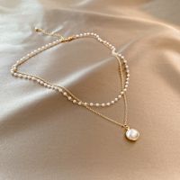 Elegant Round Alloy Beaded Plating Inlay Pearl Women's Layered Necklaces main image 4