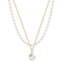 Elegant Round Alloy Beaded Plating Inlay Pearl Women's Layered Necklaces main image 2