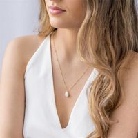Simple Style Irregular Freshwater Pearl Brass Plating 14k Gold Plated Pendant Necklace main image 6