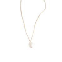 Simple Style Irregular Freshwater Pearl Brass Plating 14k Gold Plated Pendant Necklace main image 7