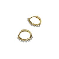 1 Pair Simple Style Circle Copper Plating Inlay Pearl 14k Gold Plated Earrings main image 5