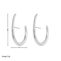 1 Paar Einfacher Stil C-form Überzug Titan Stahl Ohrstecker sku image 2