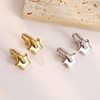 1 Pair Simple Style Star Titanium Steel Plating Drop Earrings main image 5