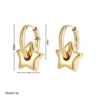 1 Par Estilo Simple Estrella Acero Titanio Enchapado Pendientes De Gota sku image 1