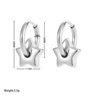 1 Pair Simple Style Star Titanium Steel Plating Drop Earrings sku image 2